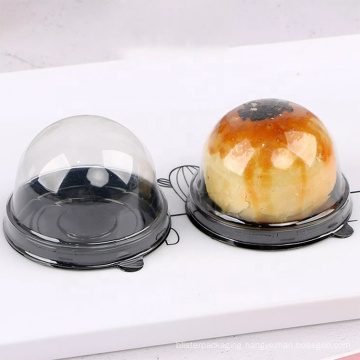 Round Clear Plastic Mooncake Container Transparent Small Cake Box for Wedding Party